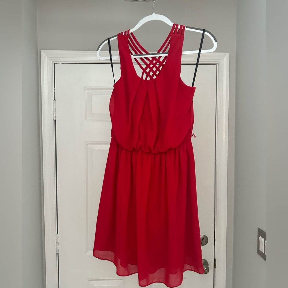 Bcx dress red size medium with detachable belt
